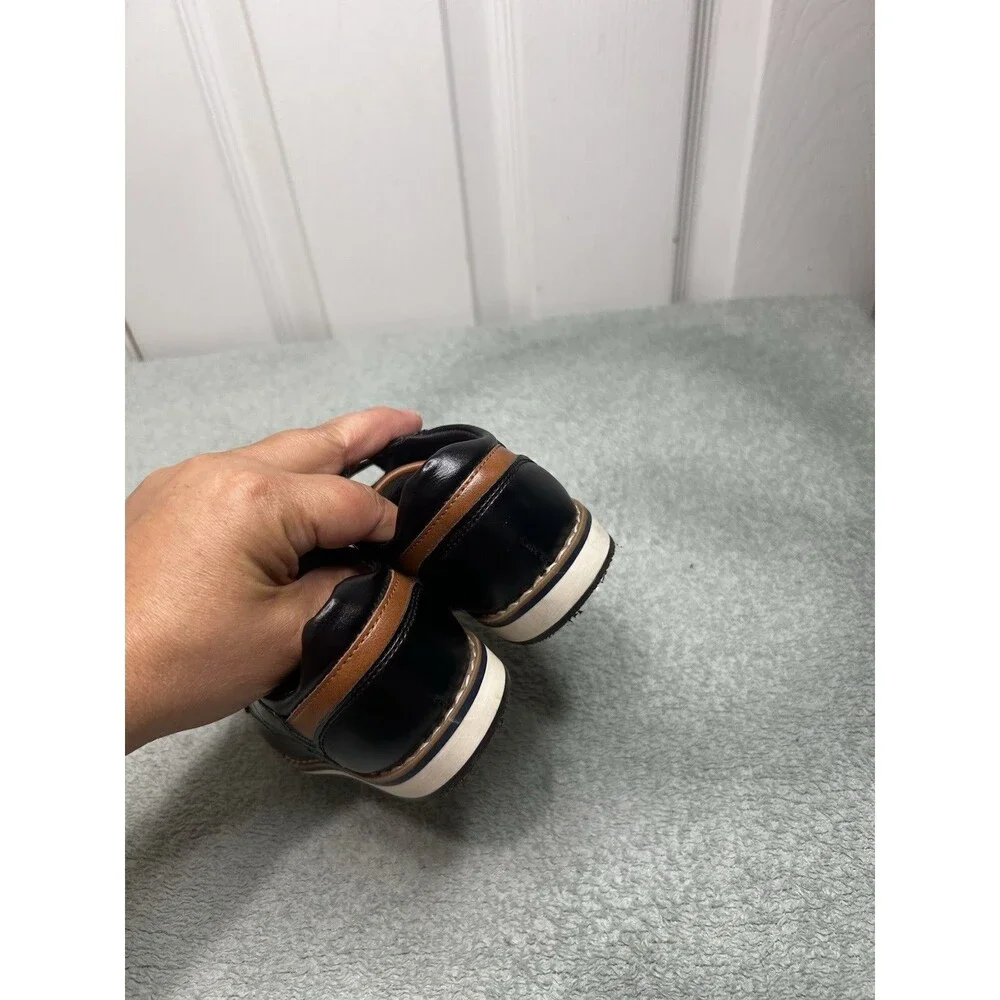 Bruno Marc Boys Dress Shoes Black Brown Lace-Up Size 9 Toddler